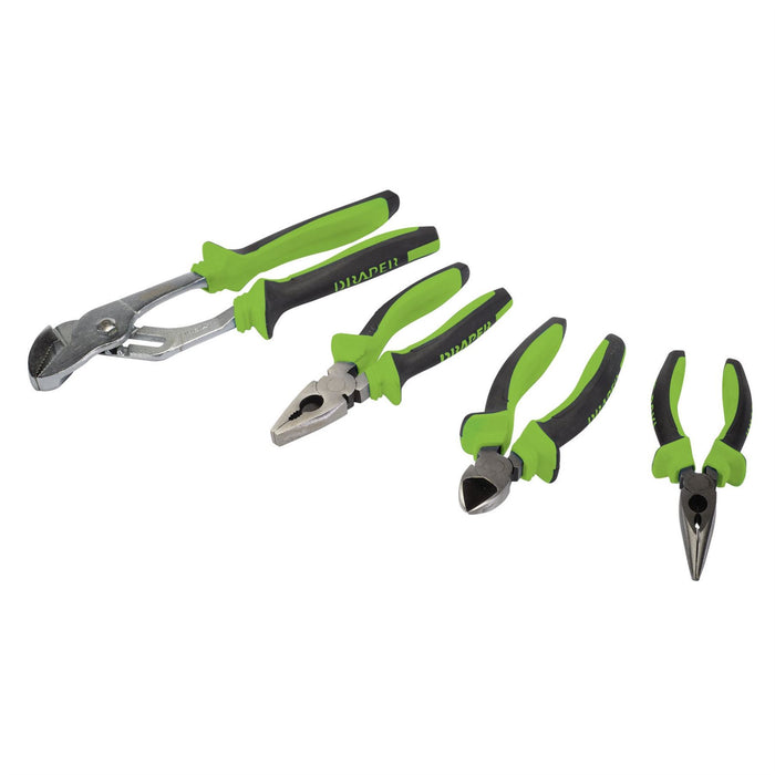 Draper Soft Grip Pliers Set, Green (4 Piece) 04457 Draper  - Dynamic Drive