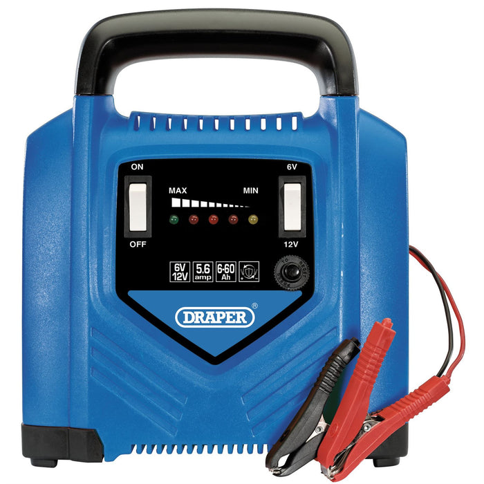 Draper 6V/12V Battery Charger, 5.6A 53071 Draper  - Dynamic Drive