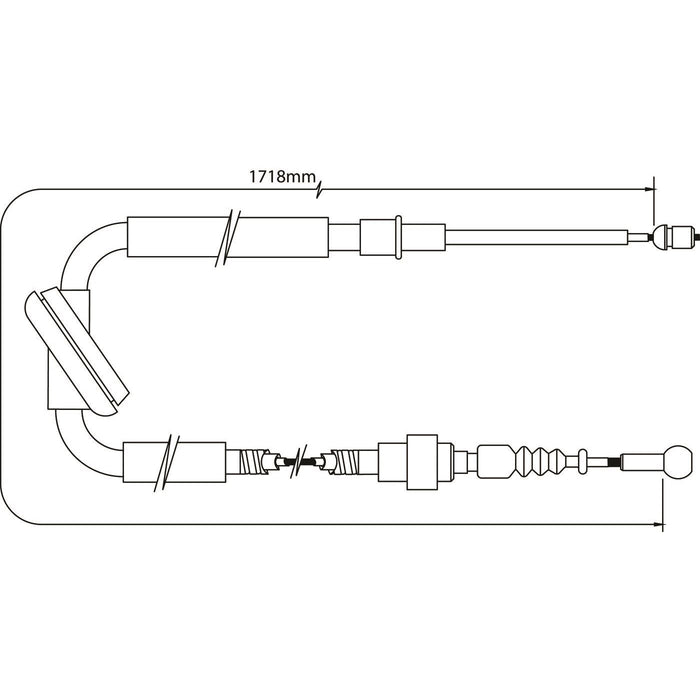 Apec Brake Cable Rear Right Fits Audi A4