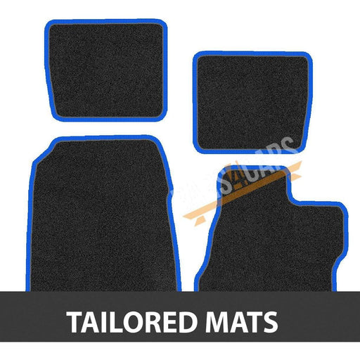 Fully Tailored Blue Trim Carpet Mats Toyota Iq 09> Set of 4 With 2 Clips Town Parts  - Dynamic Drive