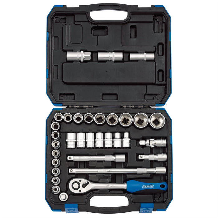 Draper Combined MM/AF Socket Set, 1/2" Sq. Dr. (33 Piece) 16363 Draper  - Dynamic Drive