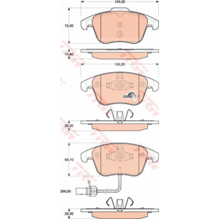 Trw Brake Pads (Front) (R90) GDB1814