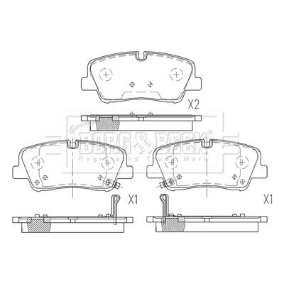 Genuine Borg & Beck Rear Brake Pads fits Hyundai H350 2.5CRDi 0415 BBP2613 Borg & Beck  - Dynamic Drive