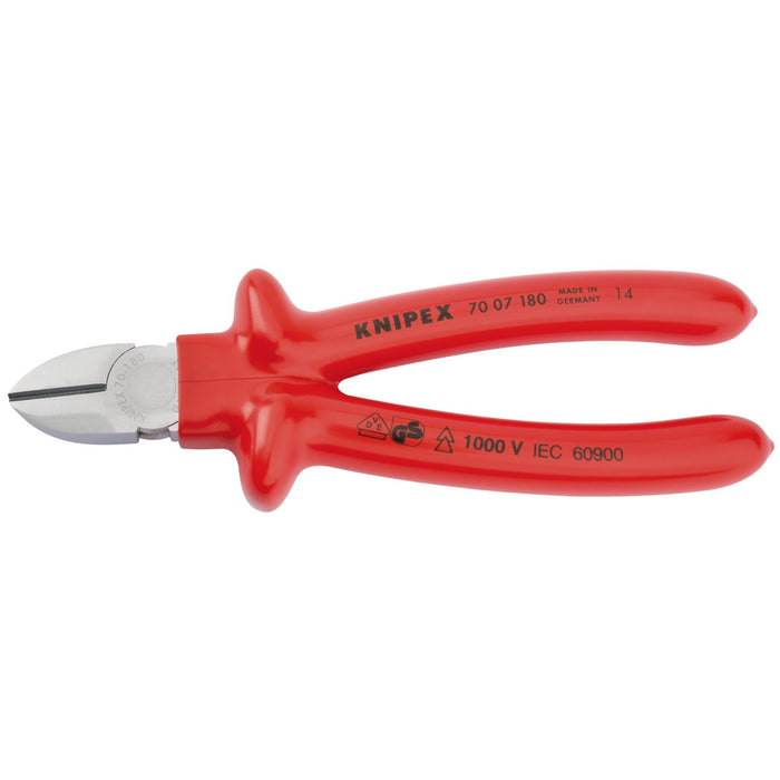 Draper Knipex 70 07 180 Fully Insulated S Range Diagonal Side Cutter, 180mm