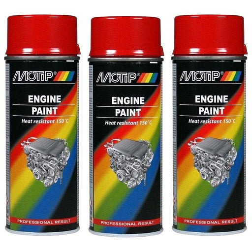 3X MOTIP VHT RED HEAT RESISTANT ENGINE SPRAY PAINT 150°C 400ML Motip  - Dynamic Drive