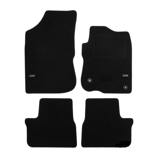 Tailored Logo Velour Carpet Floor Mats for Peugeot 208 2012-Up 4PCS UKB4C  - Dynamic Drive