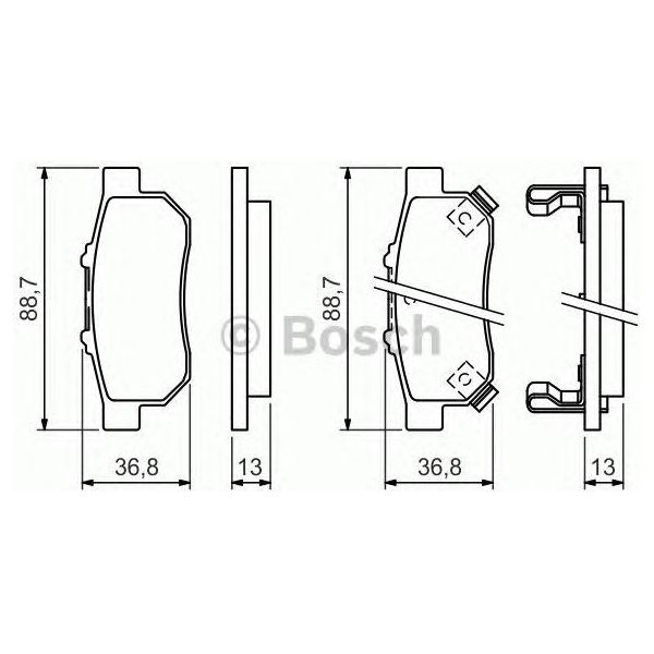 Genuine Bosch Brake Pad Set Bp1315 fits Honda Jazz iVtec - 1.3 - 08-15 098649439