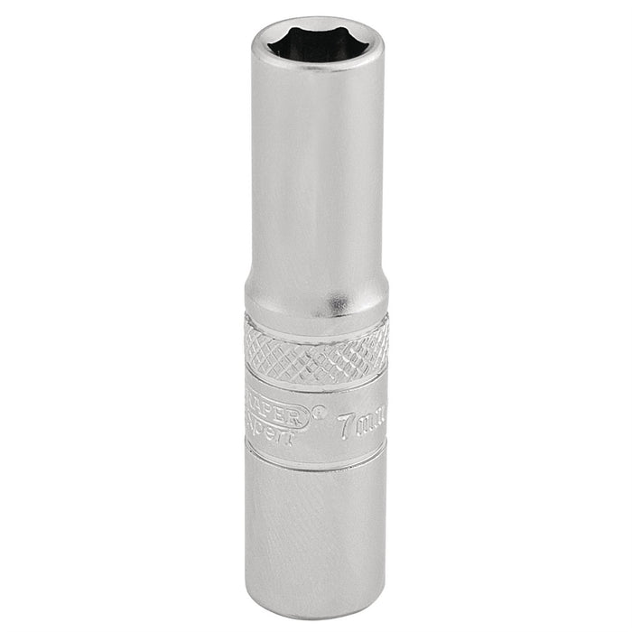 Draper 6 Point Deep Socket, 1/4" Sq. Dr., 7mm 16527