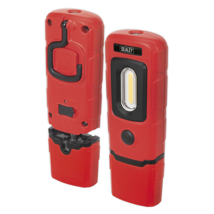 Sealey Rechargeable 360 Inspection Light 3W COB & 1W SMD LED Red Lithium-Polymer Sealey  - Dynamic Drive