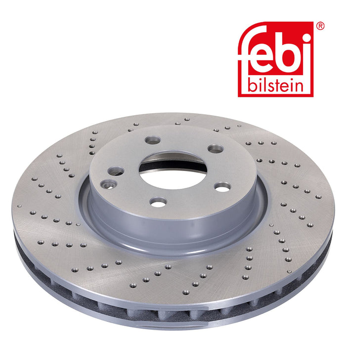 Genuine FEBI Front Brake Discs & Pads Set Perforated for Mercedes-Benz E-Class