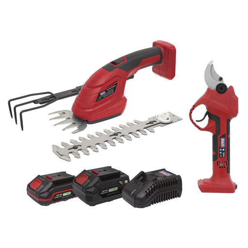 Sealey 2 x SV20 Series Cordless Gardening/Pruning Combo Kit 20V - 2 Batteries Sealey  - Dynamic Drive