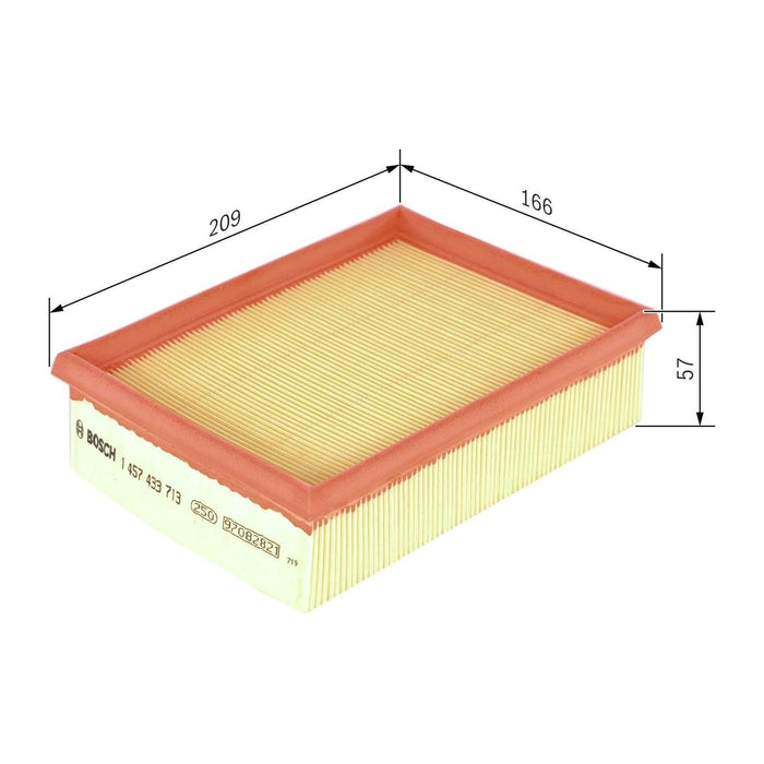 Genuine Bosch Car Air Filter S3713 fits Vauxhall Combo - 1.7 - 93-01 1457433713