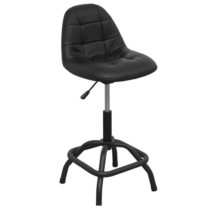 Sealey Workshop Stool Pneumatic with Adjustable Height Swivel Seat & Back Rest Sealey  - Dynamic Drive