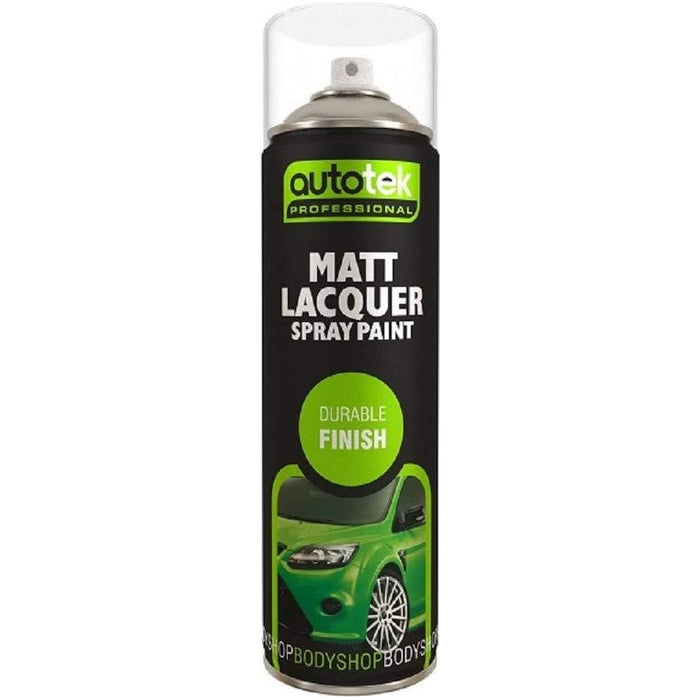 6 X Autotek Matt Lacquer Paint Spray 500Ml Matt Lacquer