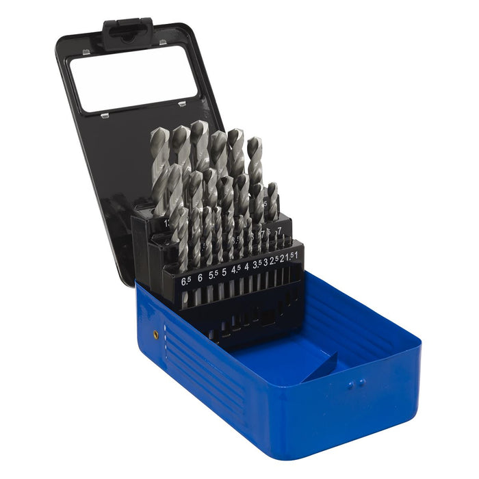 Sealey 25pc Fully Ground HSS 135A Split Point Drill Bit Set 1-13mm Drilling Bits Sealey  - Dynamic Drive