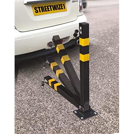 2x Square Heavy Duty Folding Bolt Down Security Parking Post Bollard Driveway UKB4C  - Dynamic Drive