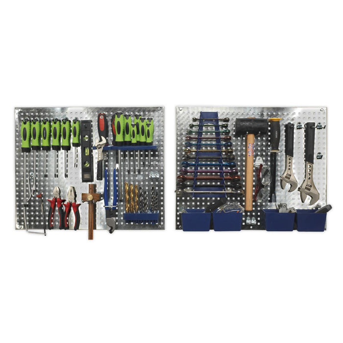 Sealey Wall Storage Pegboard Set 34pc S01102 Sealey  - Dynamic Drive