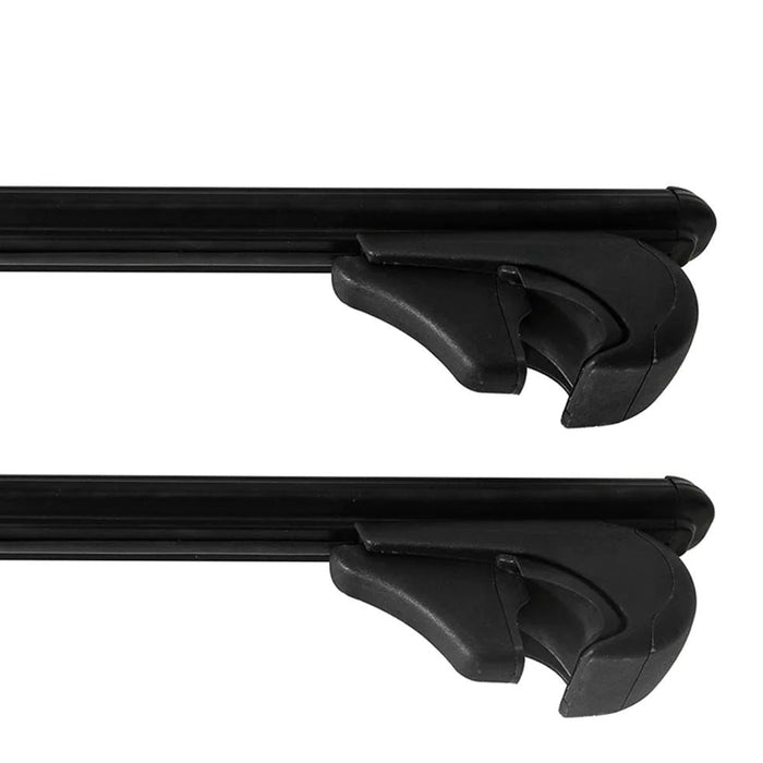 Roof Bars Rack Aluminium Black fits Vauxhall Karl Rocks 2017- For Raised Rails Omtec  - Dynamic Drive