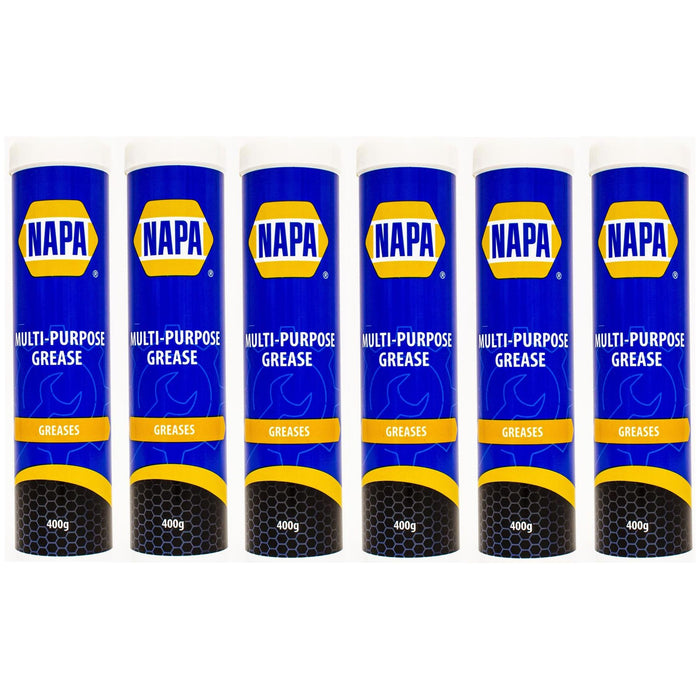 6x NAPA Multi Purpose Cartridge Grease 400g Cartridge Tube LM2 Napa  - Dynamic Drive