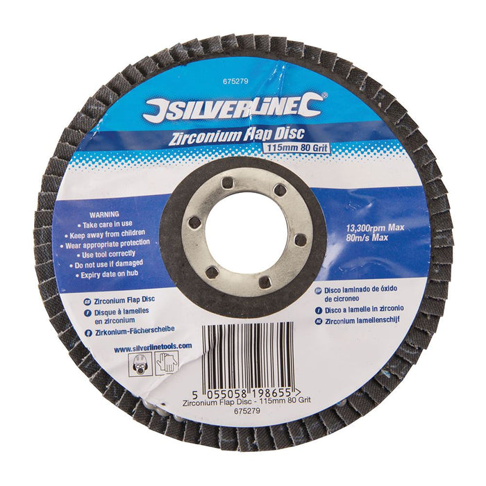 Silverline Zirconium Flap Disc 115mm 80 Grit