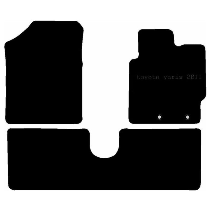 Tailored Rubber Mats fits Toyota Yaris 11> (New Style Twist Clip) Set of 3 2 Cli UKB4C  - Dynamic Drive