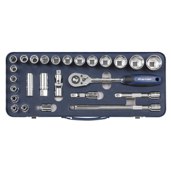 Socket Set 26Pc 1/2Inchsq Drive Lock-On 6Pt Metric Sealey  - Dynamic Drive