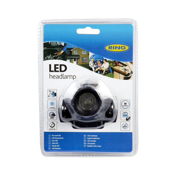 Ring RT5174 Head Torch with Long-Life LEDs, Adjustable Torch and Comfortable