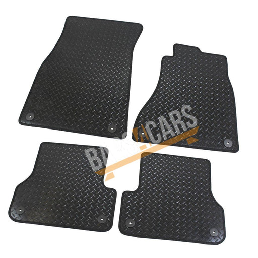 Fully Tailored Black Rubber Car Mats for Audi A6 11 ON Set of 4 With 8 Clips UKB4C  - Dynamic Drive