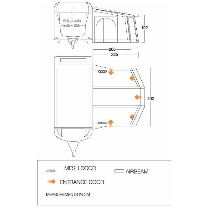 Vango Tuscany Air 400 Elements ProShield Caravan Awning Vango  - Dynamic Drive