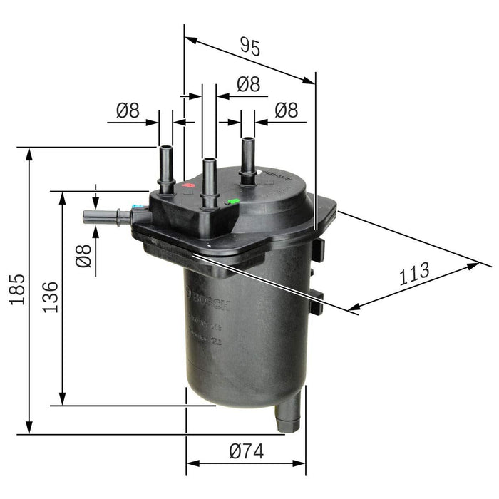 Genuine Bosch Car Fuel Filter N7013 fits Nissan Juke dCi - 1.5 - 10- 0450907013