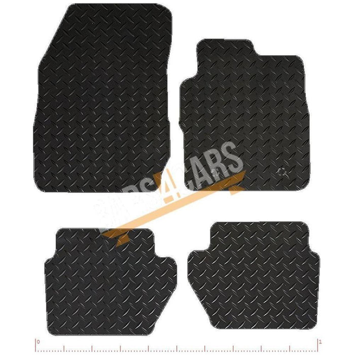 White Trim Tailored Rubber Car Mats for Ford Eco Sport 14 Set of 4 With 2 Clips UKB4C  - Dynamic Drive