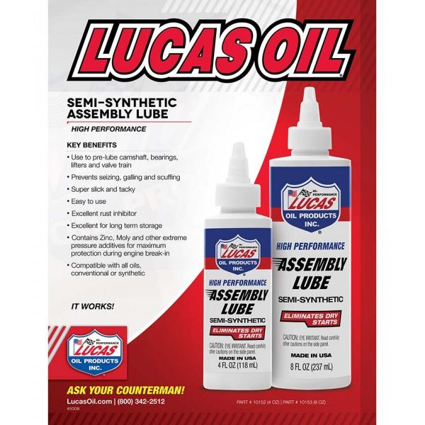 Race Engine Rebuild Assembly Lube - 118ml 10152A LUCAS OIL Made in the USA Lucas  - Dynamic Drive