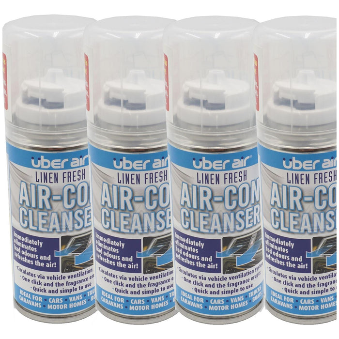 4 x UBER AIR aircon conditioning bomb cleaner purifier freshener Linen Fresh Uber Air  - Dynamic Drive