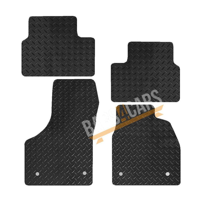 White Trim Tailored Rubber Car Mats for Vauxhall Meriva 10> Set of 4 With 4 Clips UKB4C  - Dynamic Drive