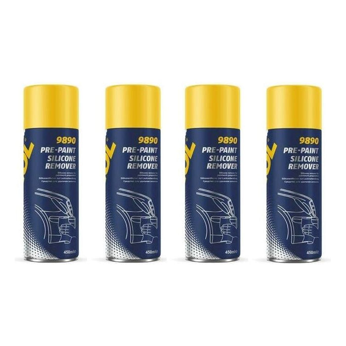 4x MANNOL Silicone Sealant Remover Spray Cleaner Fast Acting Aceton Free 450ml