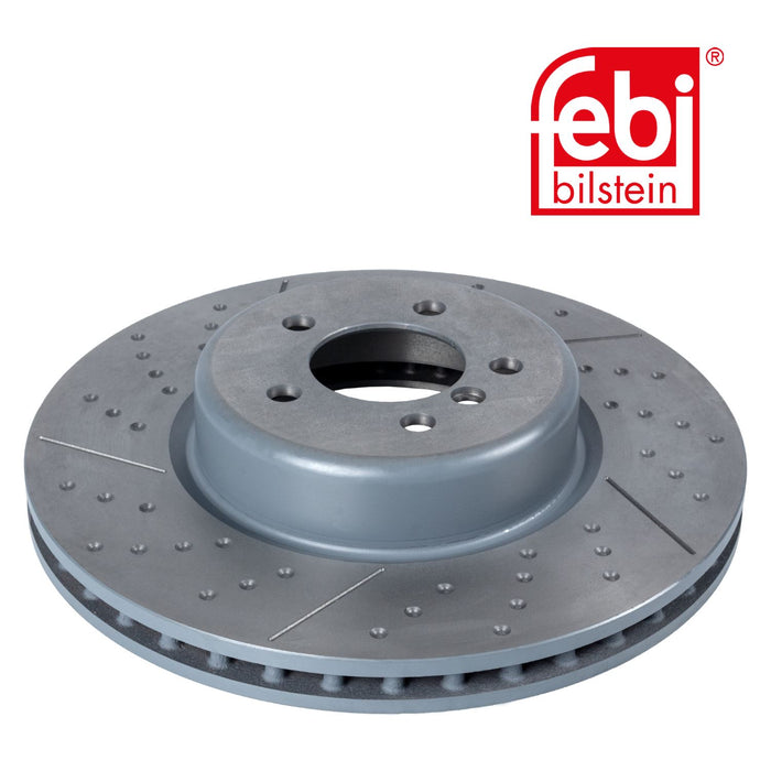 Genuine FEBI Front Brake Discs & Pads Set Perforated for BMW 3 Series