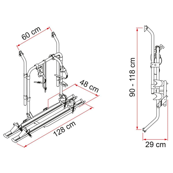 Fiamma Carry Bike 200D 2 Bike Cycle Rack Van Conversion Fiamma  - Dynamic Drive