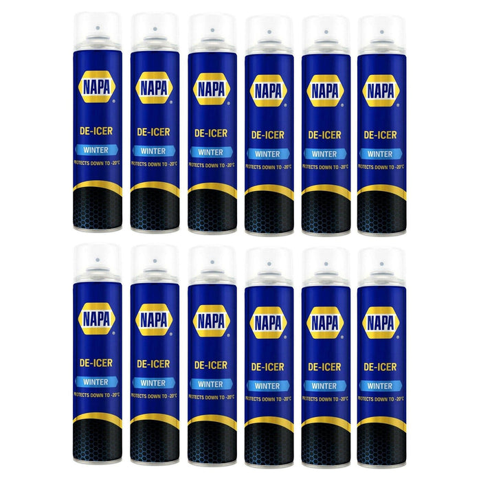 12 X Napa Car De-Icer Spray Melts Windscreen Ice Frost Aerosol Deicer 600Ml