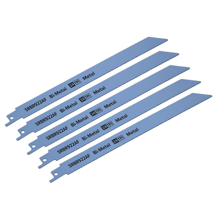 Sealey Reciprocating Saw Blade Metal 230mm 24tpi Pack of 5 SRBR922AF