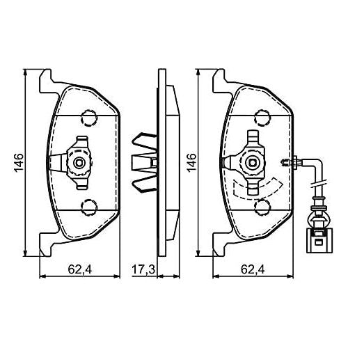 Bosch Brake Pad Set Bp1736 fits Audi A3 Sportback 35 TDi|TDi - 2.0 - 12-20 09864