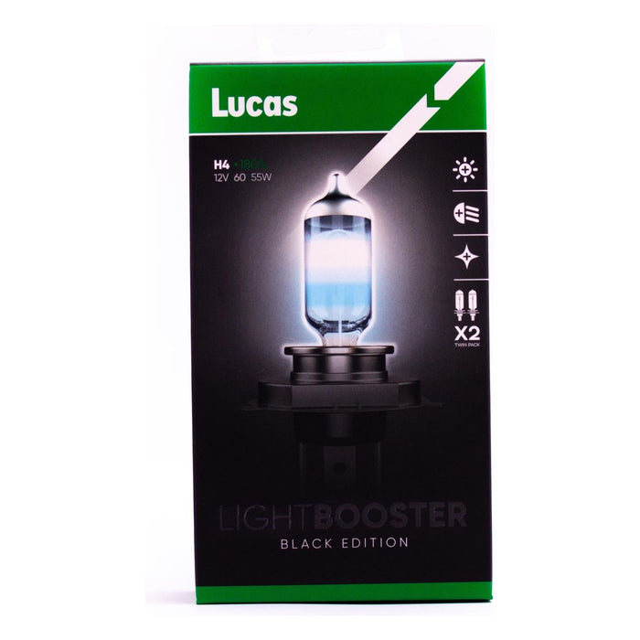 Lucas H4 12v Car 180% Brighter Upgrade Bulbs Headlight Headlamp Performance Lucas  - Dynamic Drive