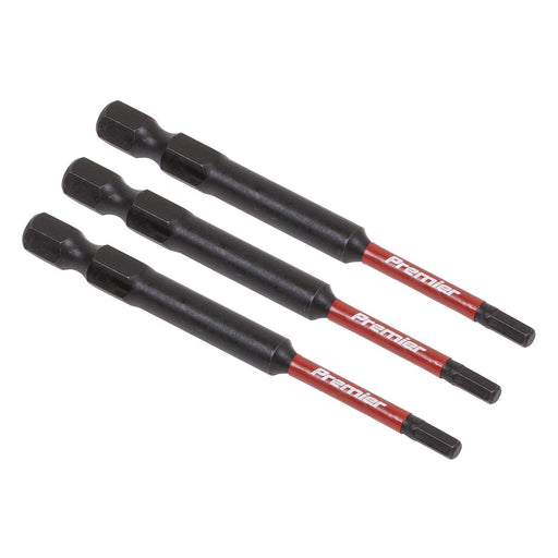 Sealey Hex 3mm Impact Power Tool Bits 75mm 3pc AK8261 Sealey  - Dynamic Drive