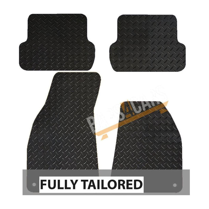 Fully Tailored Black Rubber Car Mats for Audi A4 02-05 Set of 4 With 4 Clips UKB4C  - Dynamic Drive