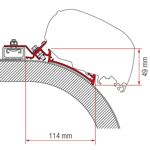 Fiamma Adapter for Rapido Distinction 400 RV (98655Z080) Fiamma  - Dynamic Drive