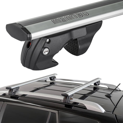 Aluminium Locking Roof Rack Wide & Flat Bars fits Nissan X-Trail w Raised Rails Menabo  - Dynamic Drive