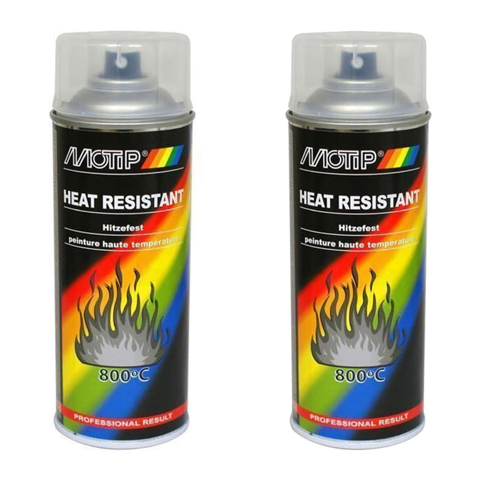 2 x Motip High Temp Heat Resistant Clear Varnish Lacquer Spray Paint 400ml Motip  - Dynamic Drive