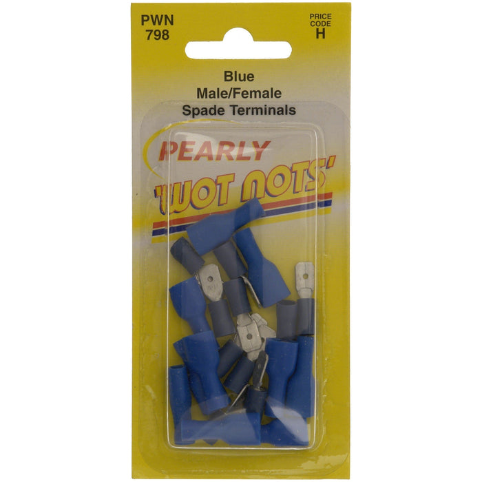 Wot-Nots Wiring Connectors - Blue - Male/Female Slide-On - 6.3mm - Pack of 15 Wot-Nots  - Dynamic Drive