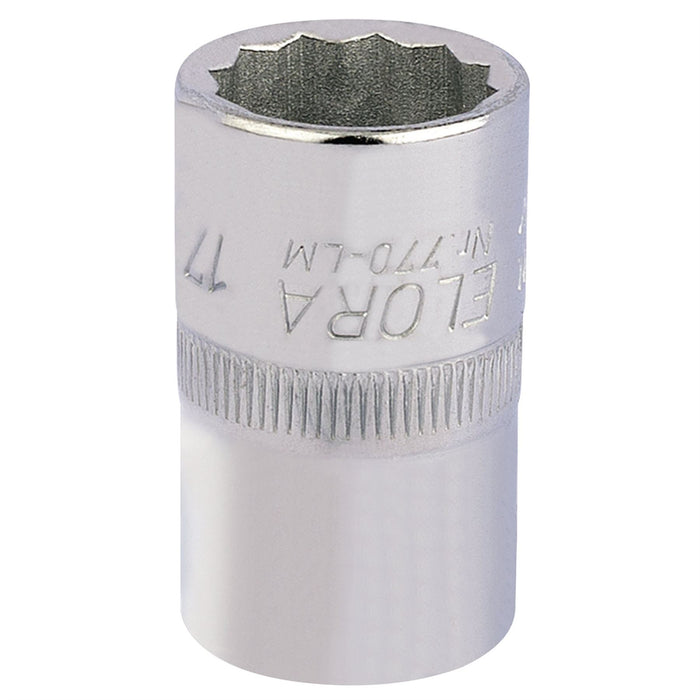 Draper Elora Bi-Hexagon Socket, 1/2" Sq. Dr., 17mm 24624