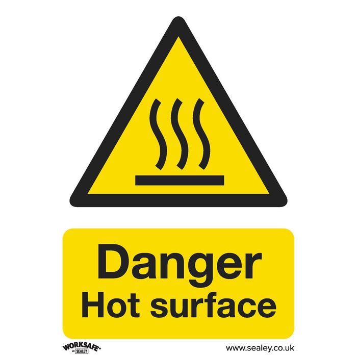 Sealey Warning Safety Sign Danger Hot Surface Rigid Plastic Pack of 10 Sealey  - Dynamic Drive