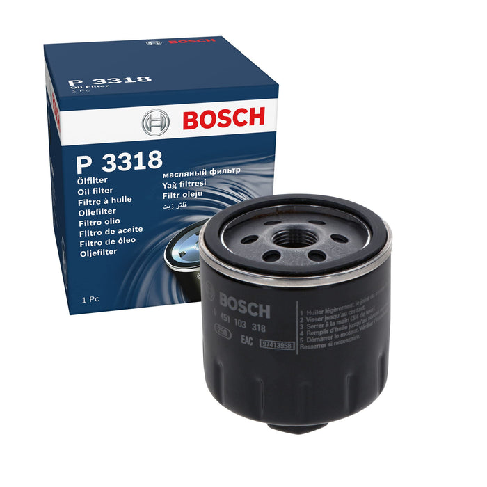 Genuine Bosch Car Oil Filter P3318 fits VW Polo - 1.4 - 09-14 0451103318